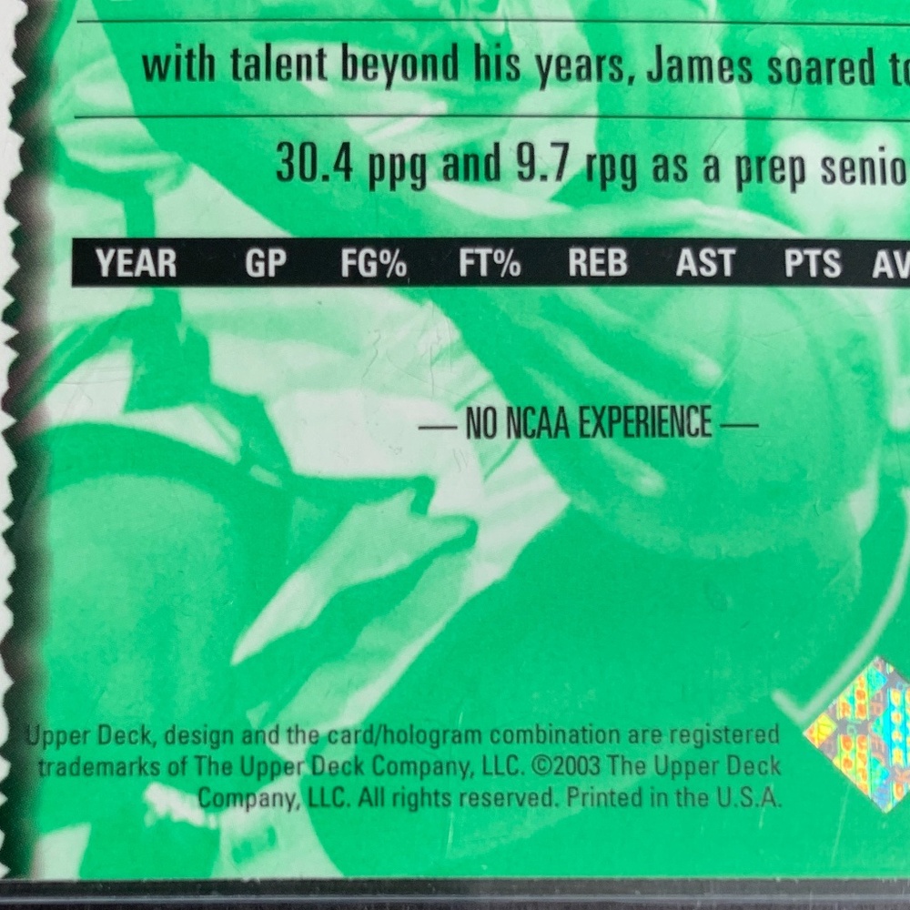 LEBRON JAMES ROOKIE CARD (RC) - Picture 8 of 8